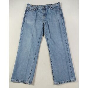 Chaps Straight Fit Jeans Mens 38 Light Wash Blue Regular Denim Casual Minimalist